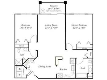  Floor Plan 2 Bedroom