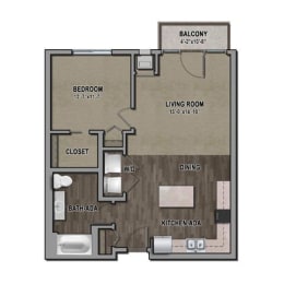  Floor Plan 1G-B-1 Bedroom (Accessible)