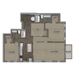  Floor Plan 2B-2+Den