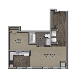  Floor Plan ST5-Studio Alcove (Accessible)
