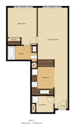  Floor Plan 1 Bedroom
