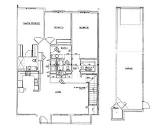  Floor Plan 3 Bed, 2 Bath w/ Tandem 2 Car Garage - ADA Unit - Lower Interior