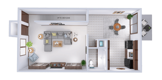  Floor Plan 2 Bed, 1.5 Bath Townhouse