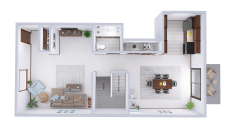  Floor Plan 3 Bed, 1.5 Bath Townhouse