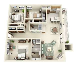 Willow Floor Plan 3 Bedroom 2 Bathroom in Albuquerque, NM