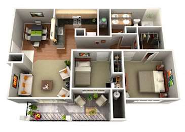 Sunflower Floor Plan 2 Bedroom 1 Bath Apartments in Glendale AZ