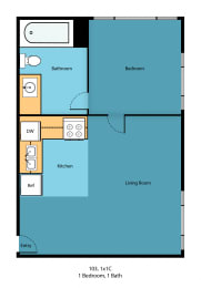 IL1x1a Floor Plan at Illumina Apartment Homes, Seattle