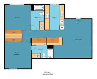 IL2x1a Floor Plan at Illumina Apartment Homes, Washington