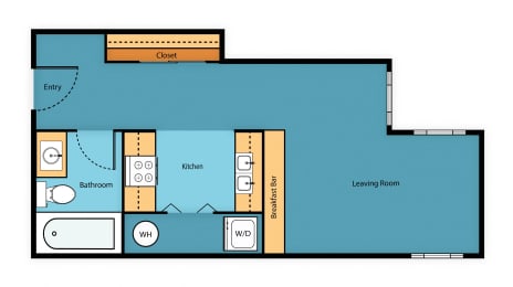 0x1a Floor Plan at Promenade at the Park Apartment Homes, Seattle