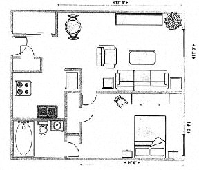 Floor Plan  1 Bedroom