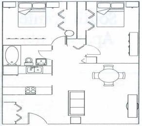 Floor Plan  Two Bedroom