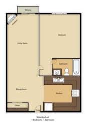  Floor Plan 1br