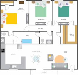 North River Club Apartments Three Bedroom