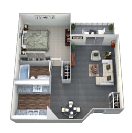 Casa Pacifica Senior Apartment Homes 1 Bedroom Apartment Floor Plan