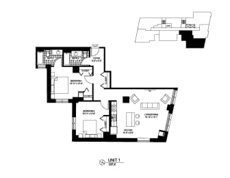  Floor Plan 01 Tier - 2 Bedroom