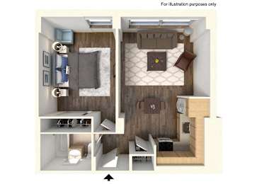  Floor Plan 1 Bedroom