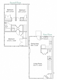 Hunting Creek 3 Bedroom Townhome Floor Plan
