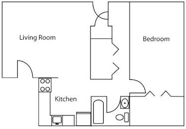 Indian Bridge 1 Bedroom Floor Plan