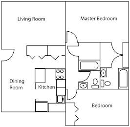 Indian Bridge 2 Bedroom Floor Plan