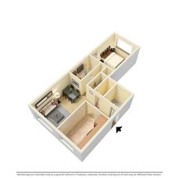  Floor Plan 1 Bed 1 Bath