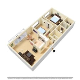  Floor Plan 2 Bed 2 Bath