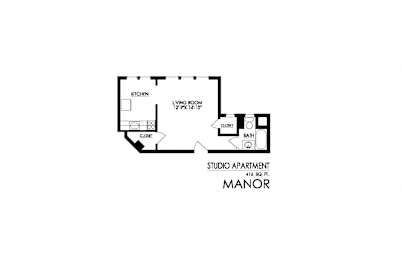 Manor Apartments Studio Floorplan