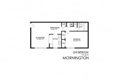  Floor Plan 1 Bedroom 1 Bathroom
