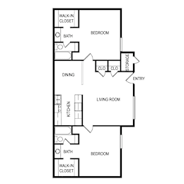 Floor Plan Fat Laurel Parc Apartments in Shreveport, Louisiana, LA
