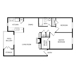 Floor Plan S at Laurel Parc Apartments in Shreveport, Louisiana, LA