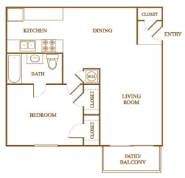 A3 Floor Plan at Orleans Square Apartments in Shreveport, Louisiana, LA