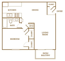 A4 Floor Plan at Orleans Square Apartments in Shreveport, Louisiana, LA