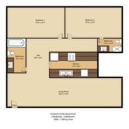  Floor Plan 2BR 2BA