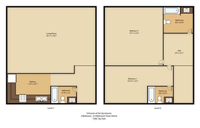  Floor Plan 2BR 2.5BA