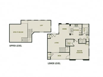 The Kensington - 1 Bedroom 1 Bath Floor Plan Layout - 900 Square Feet at Barrington Place, Rancho Cucamonga, 91739