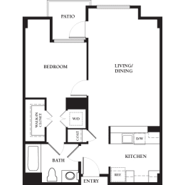 Mission - 1 Bedroom 1 Bath Floor Plan Layout - 750 Square Feet at Strata at Mission Bay, San Francisco, 94158