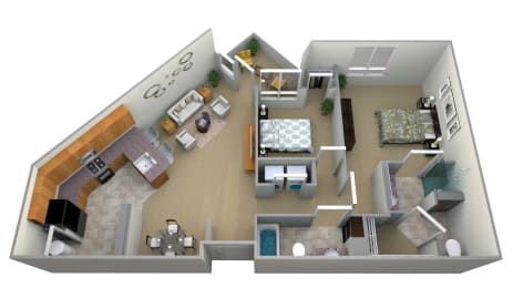  Floor Plan B2 2 Bed/2 Bath