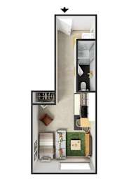 Corsica Floor Plan at Commons at Sylvan Highlands Apartments, Portland, OR, 97225