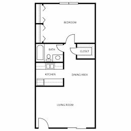 A2 Floor Plan at The Abbey Apartments in Longview, Texas, TX