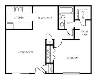 A3 Floor Plan at The Abbey Apartments in Longview, Texas, TX