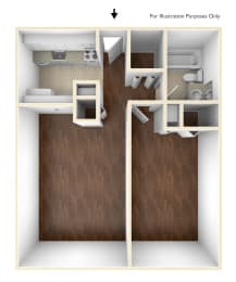 One Bedroom Floor Plan at Blake Estates, Massachusetts