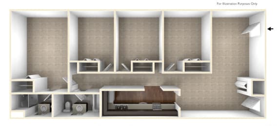 Four Bedroom Apartment Floor Plan  at Berkshire Peak Apartments, Pittsfield, 01201