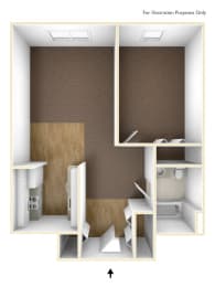 One Bedroom Apartment Floor Plan  at Walkover Commons, Massachusetts