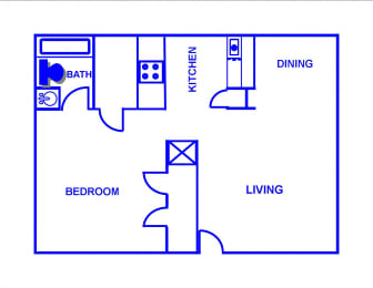  Floor Plan 1BR, 1BTH - A/B