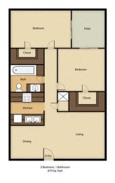2 Bed 1 Bath