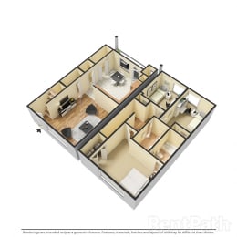  Floor Plan 3 BR, 2.5 BTH Townhome