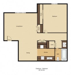 1 Bed 1 Bath