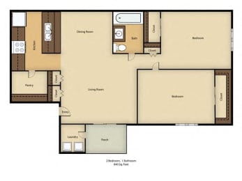 Crestwood Apartments Floor Plan in St. Cloud, FL