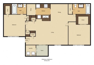 Crestwood Apartments Floor Plan in St. Cloud, FL