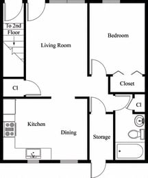  Floor Plan 1 BD