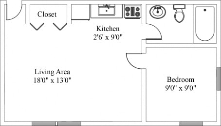 Wilshire Hills 1 Bedroom Apartment in Lancaster